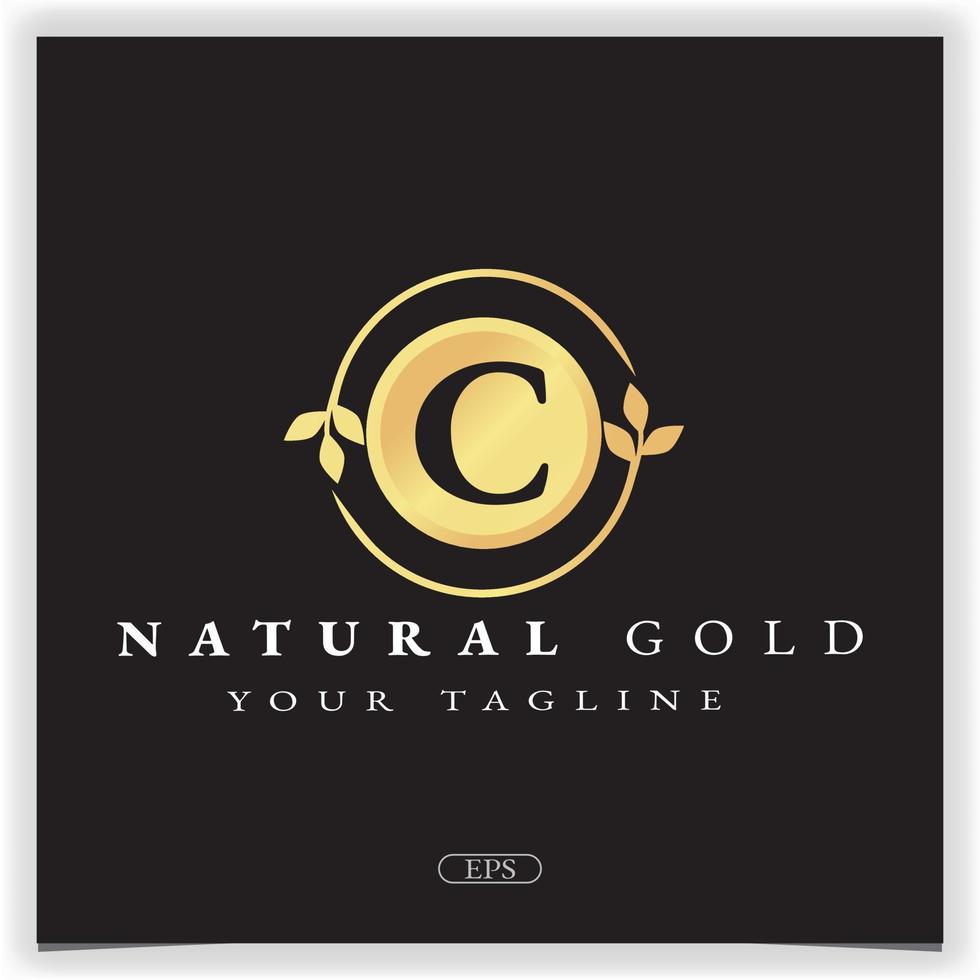 nature gold letter c logo premium elegant template vector eps 10