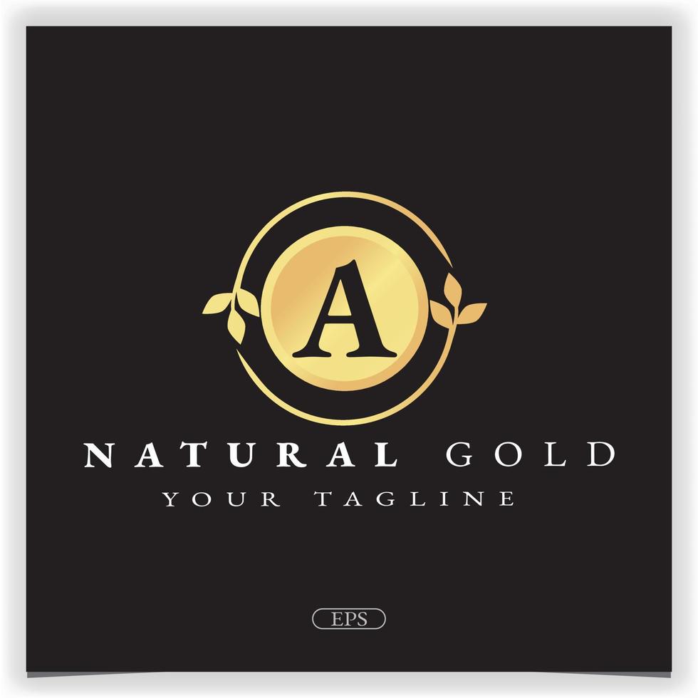 nature gold letter a logo premium elegant template vector eps 10