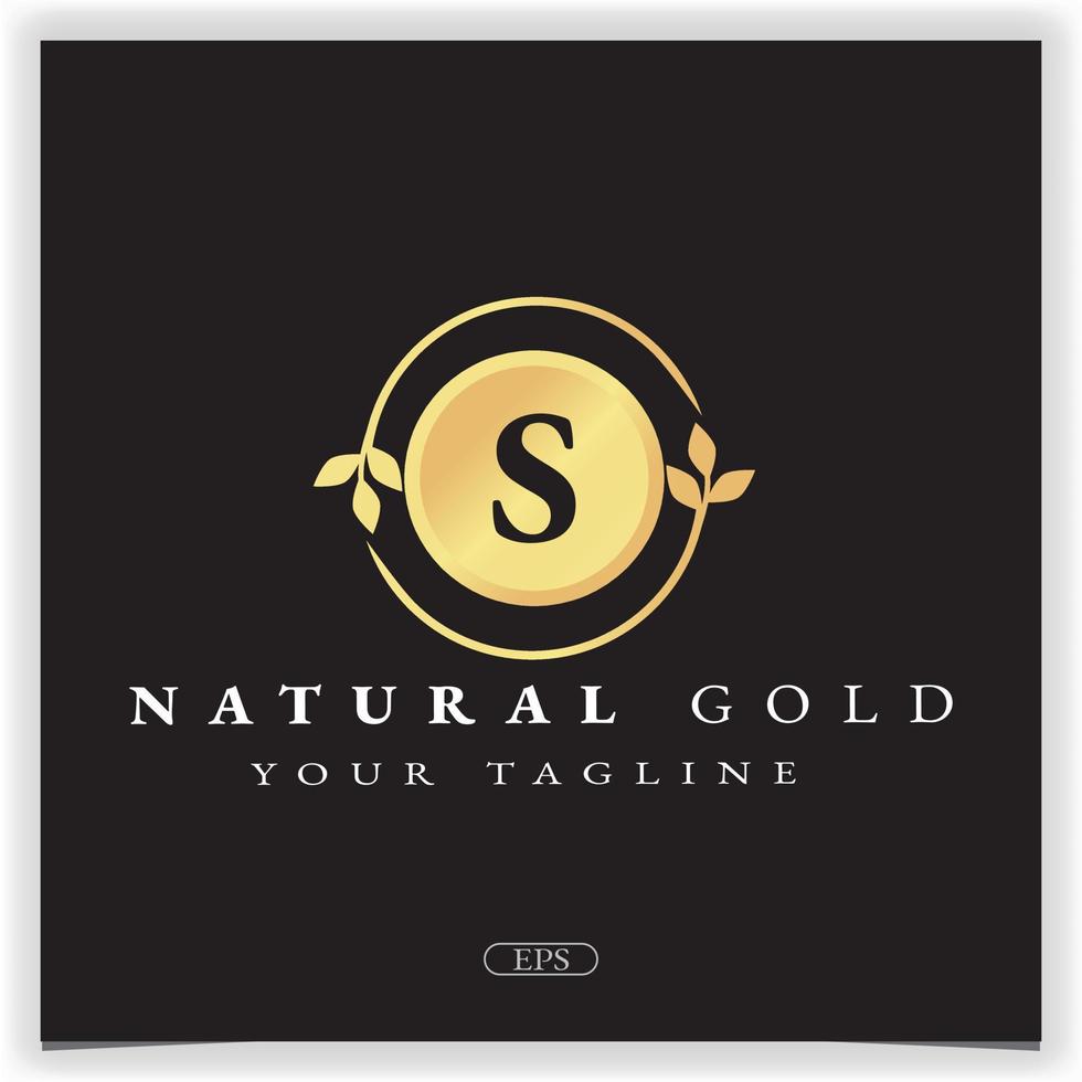 nature gold letter s logo premium elegant template vector eps 10