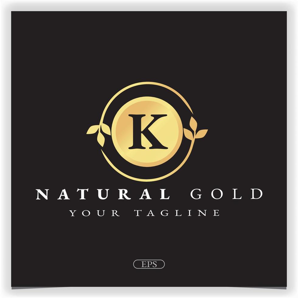 nature gold letter k logo premium elegant template vector eps 10