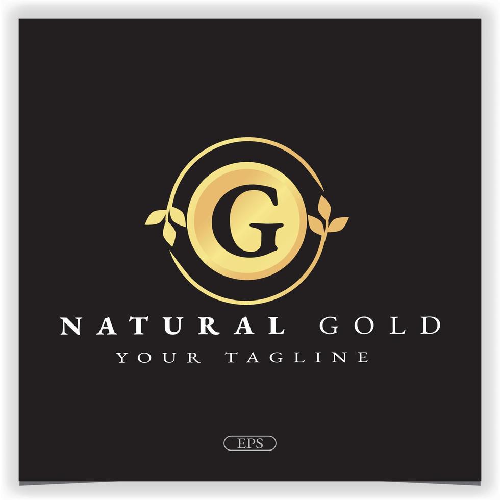 nature gold letter g logo premium elegant template vector eps 10