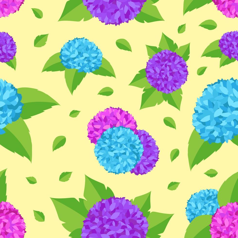 Hydrangeas Seamless Pattern vector