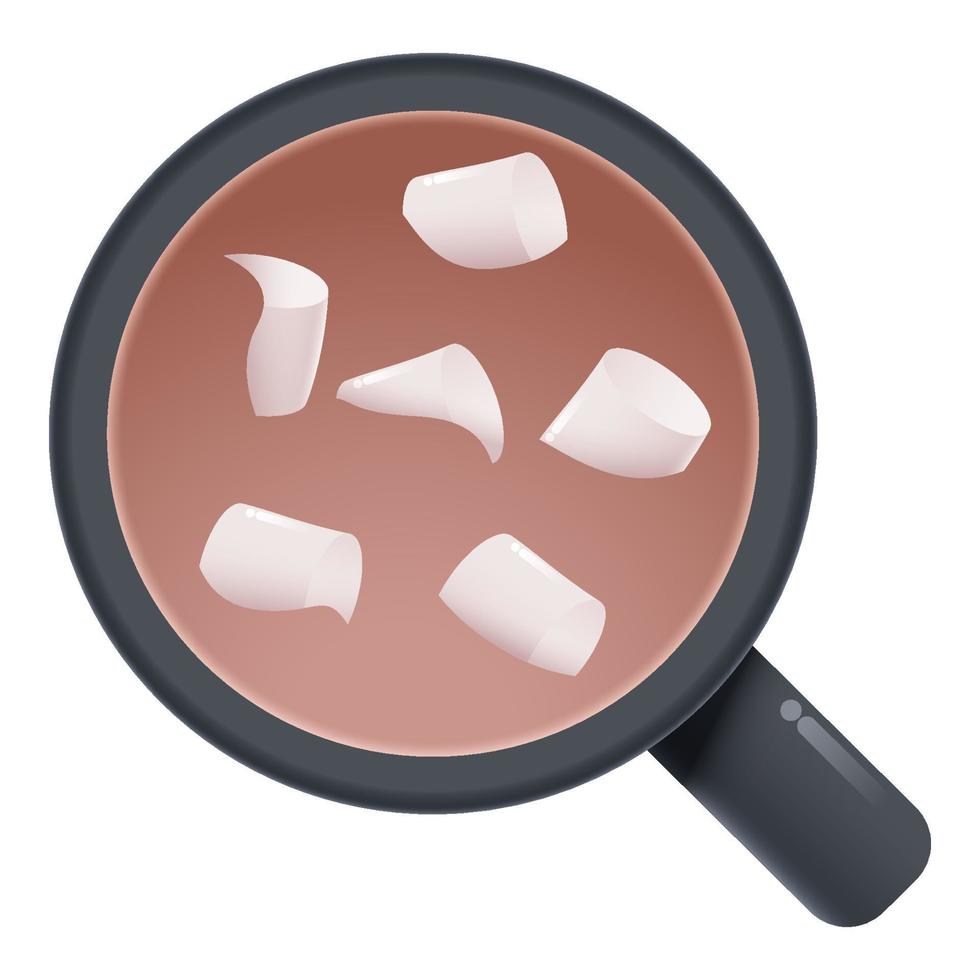 Illustration of cartoon hot chocolate, isolated on white background vector