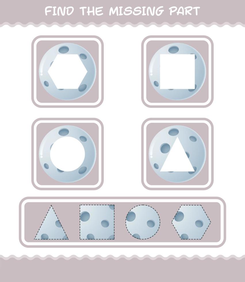 Match cartoon moon parts. Matching game. Educational game for pre shool years kids and toddlers vector