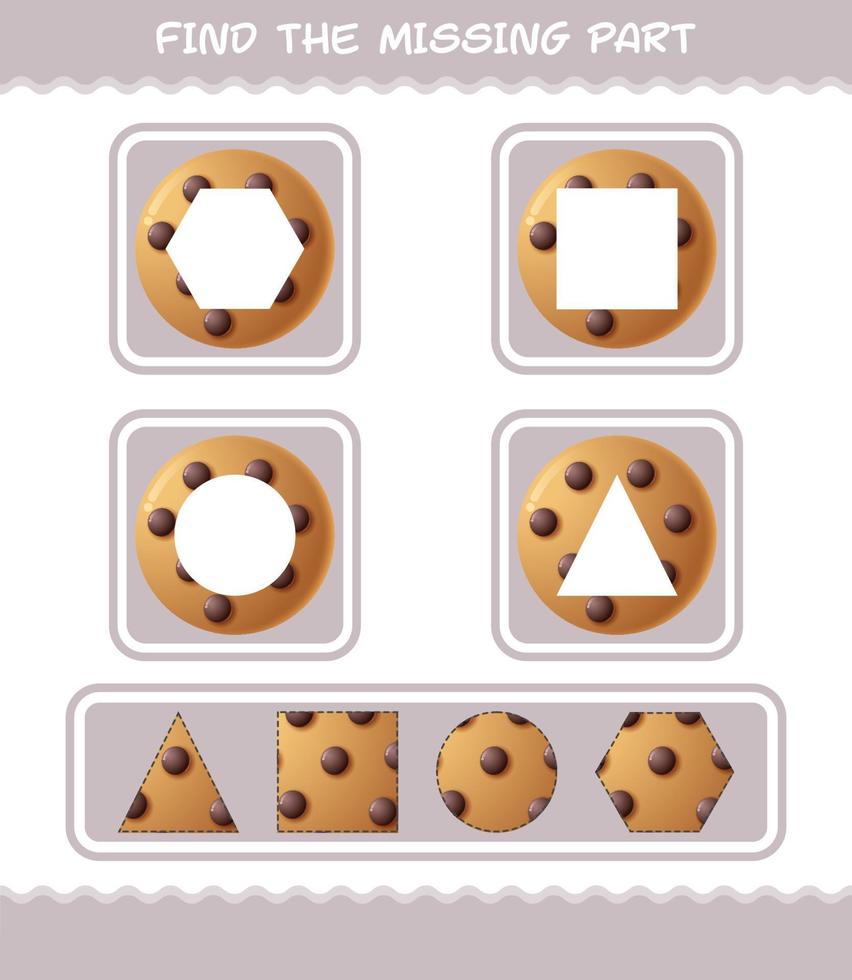 Match cartoon cookie parts. Matching game. Educational game for pre shool years kids and toddlers vector