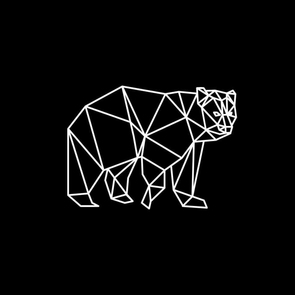 icono de logotipo de oso salvaje de polígono vector