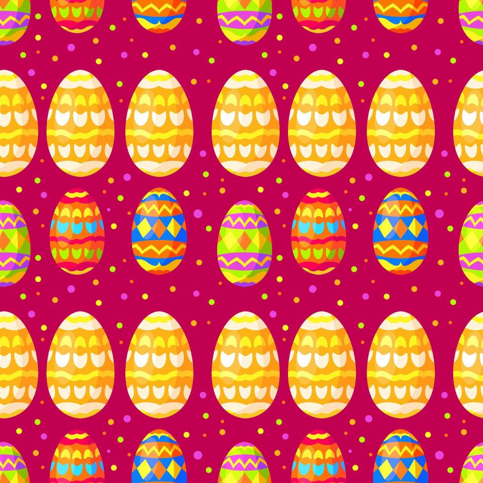 Seamless pattern with Easter eggs with an ornament. Flat illustration vector. A concept for prints on fabric.Painted eggs ornament. vector