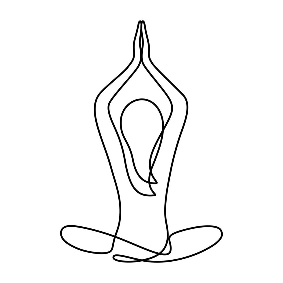 woman in yoga pose balancing vector