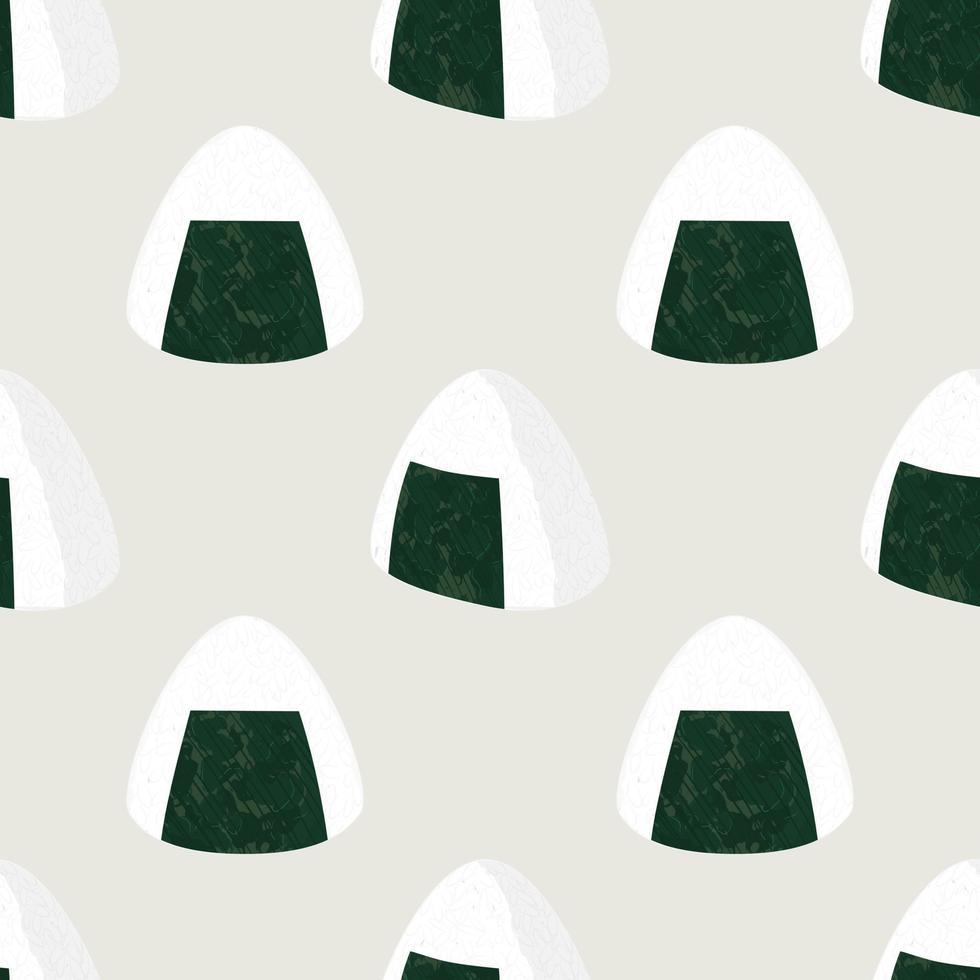 Onigiri or Japanese Rice Balls. Seamless pattern of Japanese food. Wrapping paper pattern. vector. vector
