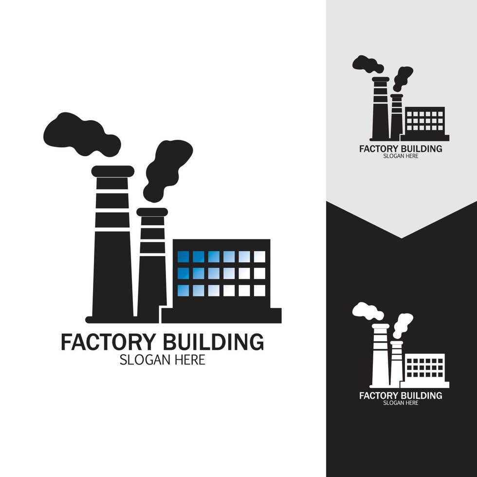 FACTORY BUILDING ICONS VECTOR