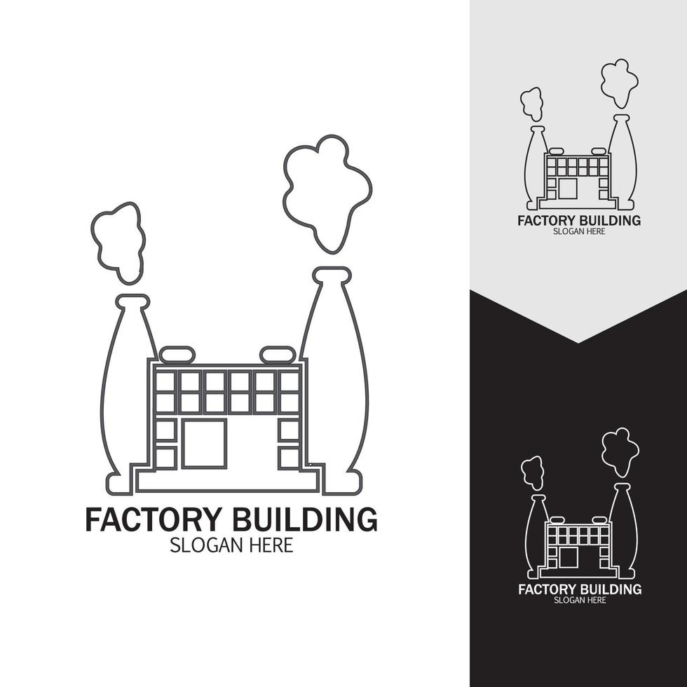 vector de iconos de edificio de fábrica