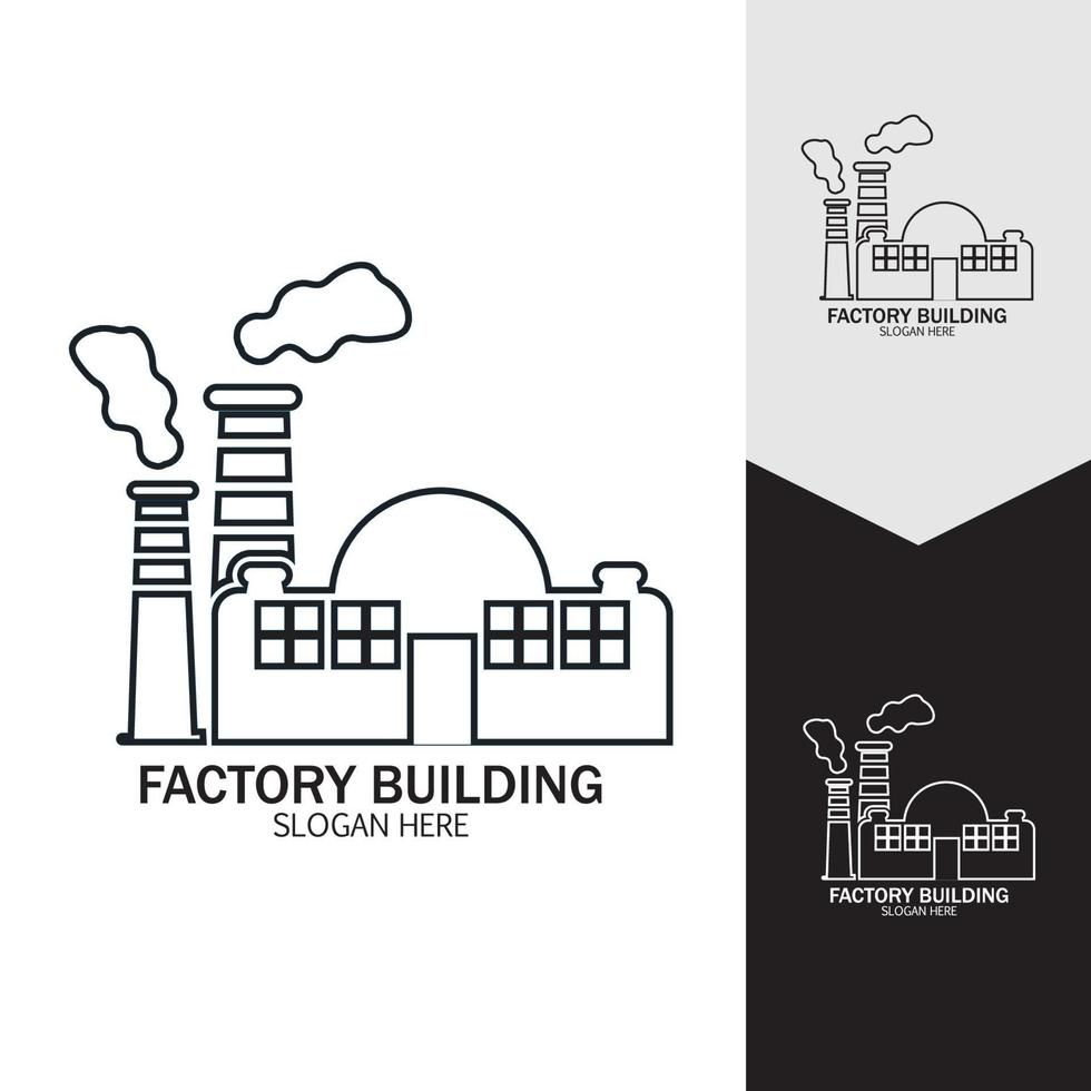 FACTORY BUILDING ICONS VECTOR