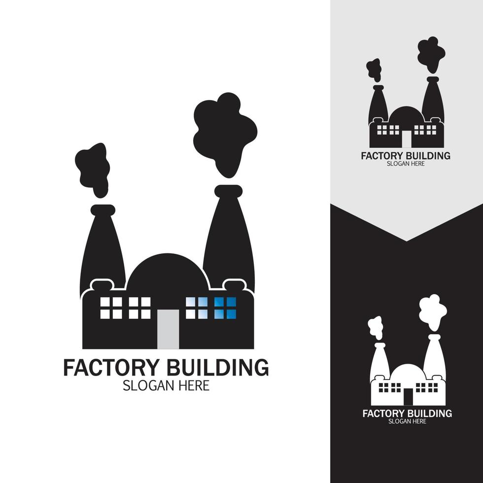 FACTORY BUILDING ICONS VECTOR