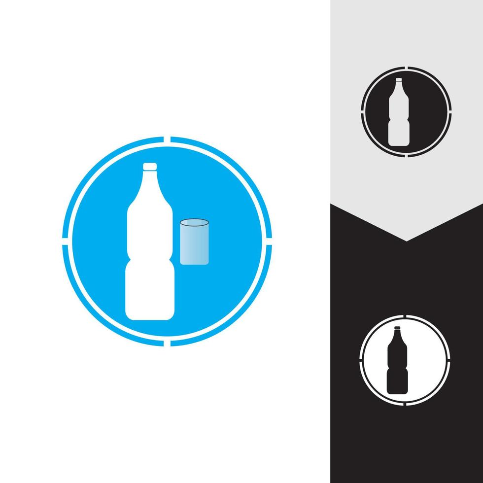 Plastic bottle and glass vector icon