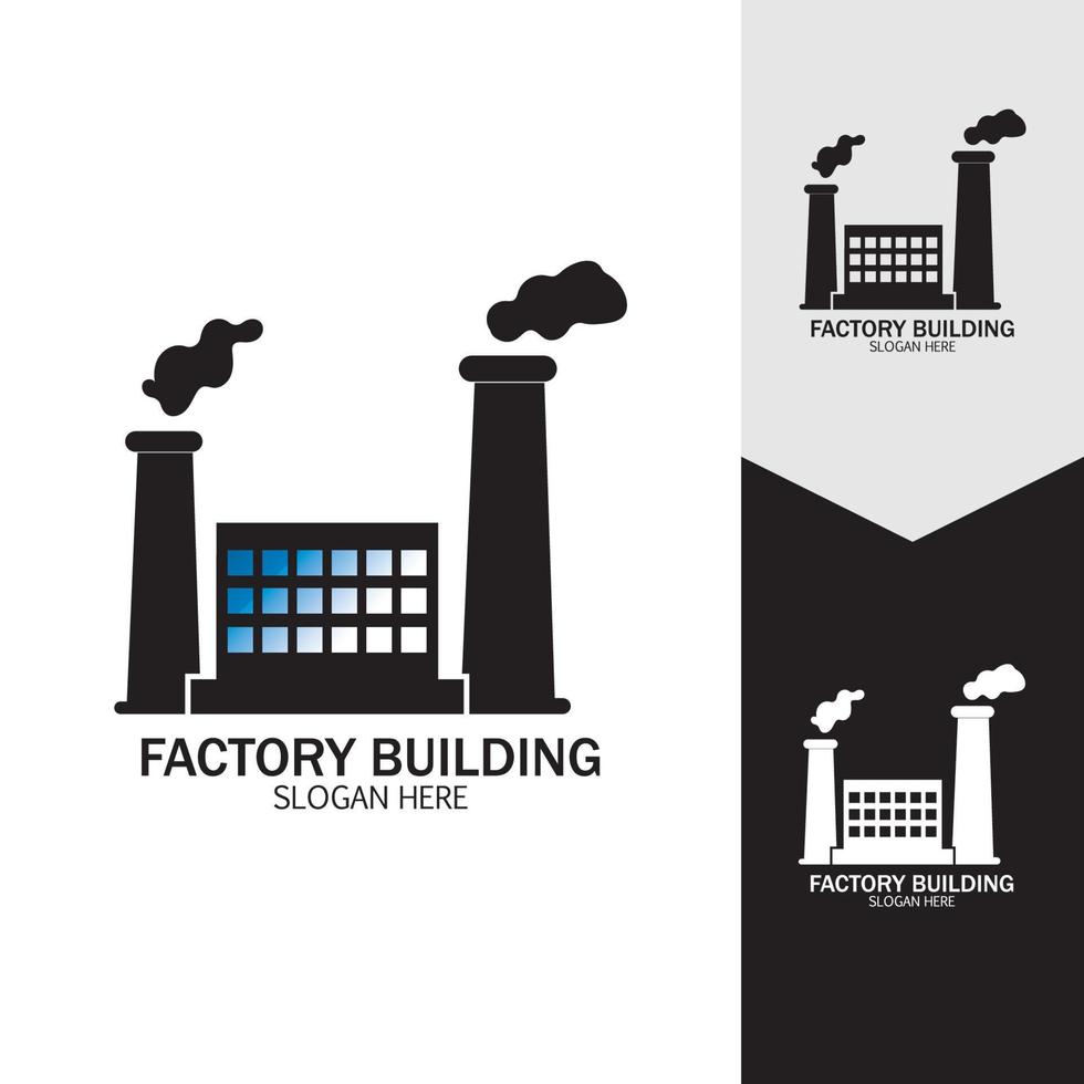 FACTORY BUILDING ICONS VECTOR