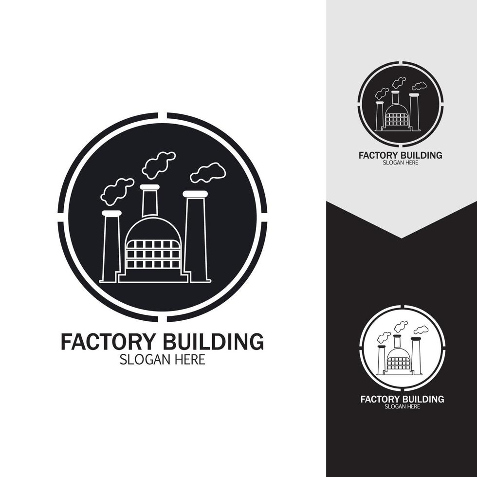 FACTORY BUILDING ICONS VECTOR