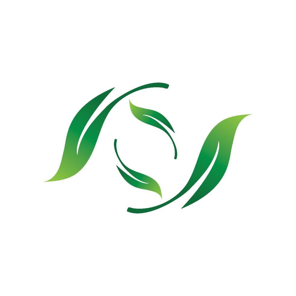 logotipos de vector de elemento de naturaleza de ecología de hoja de árbol verde