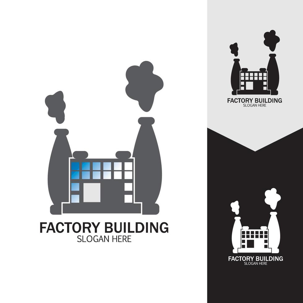 FACTORY BUILDING ICONS VECTOR