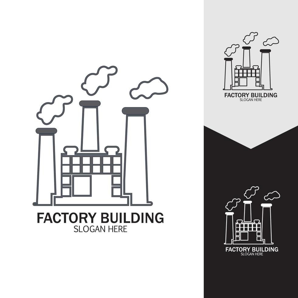 FACTORY BUILDING ICONS VECTOR