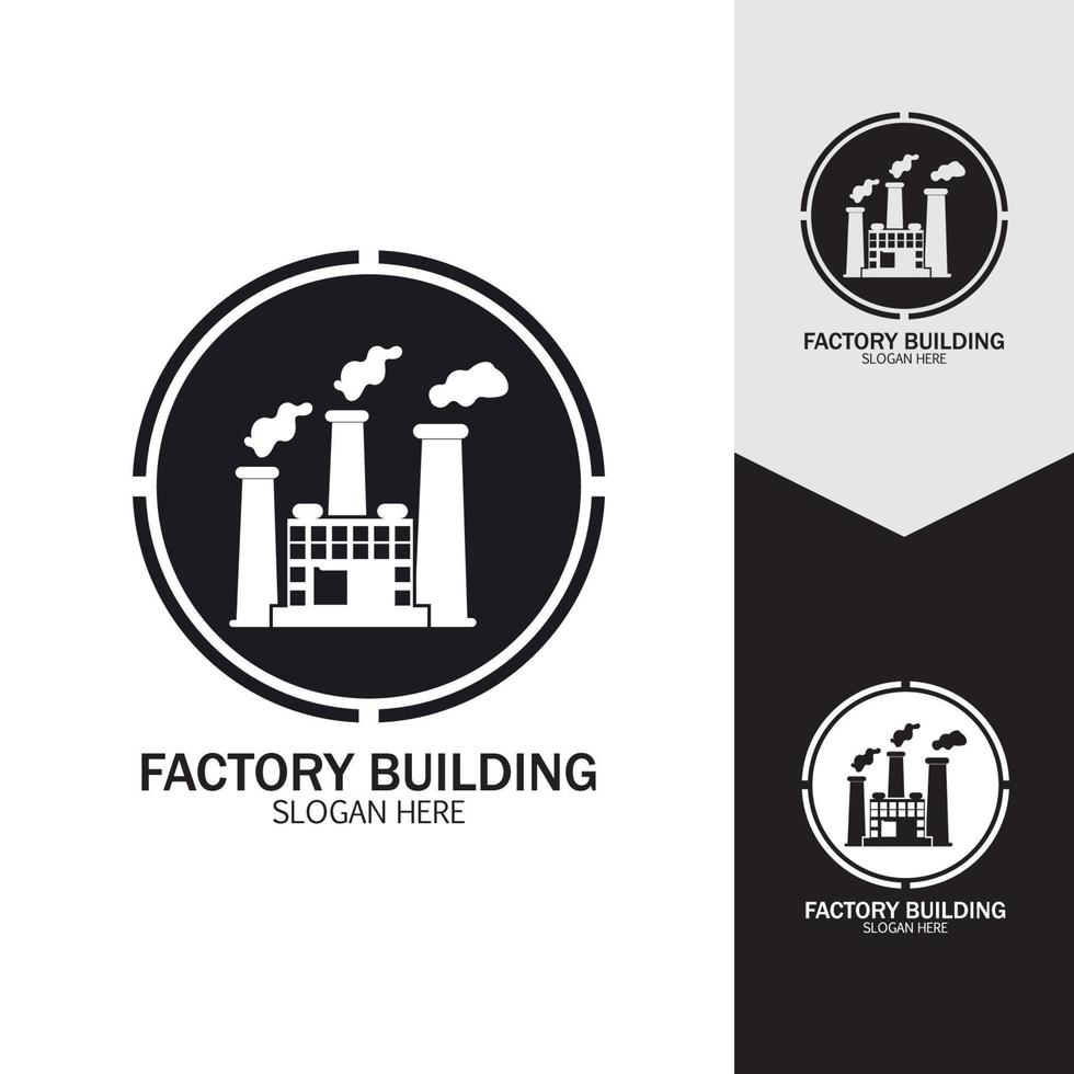 FACTORY BUILDING ICONS VECTOR