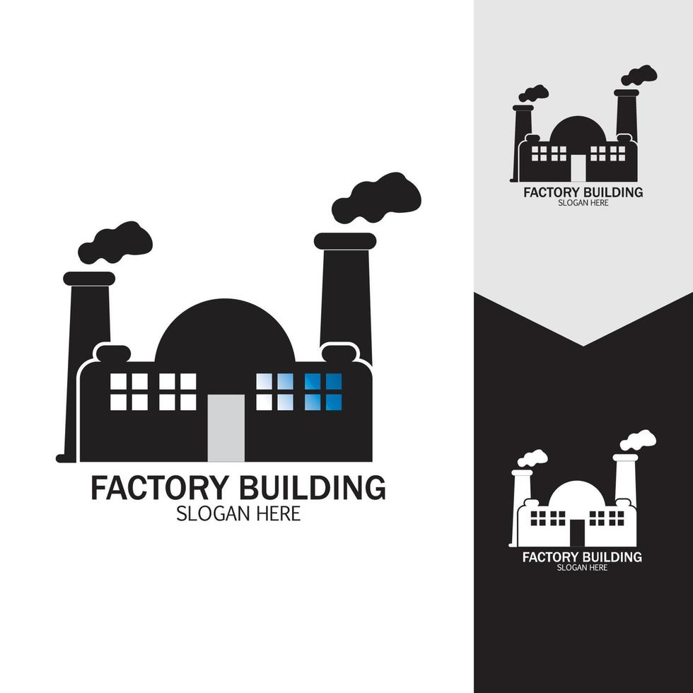 FACTORY BUILDING ICONS VECTOR