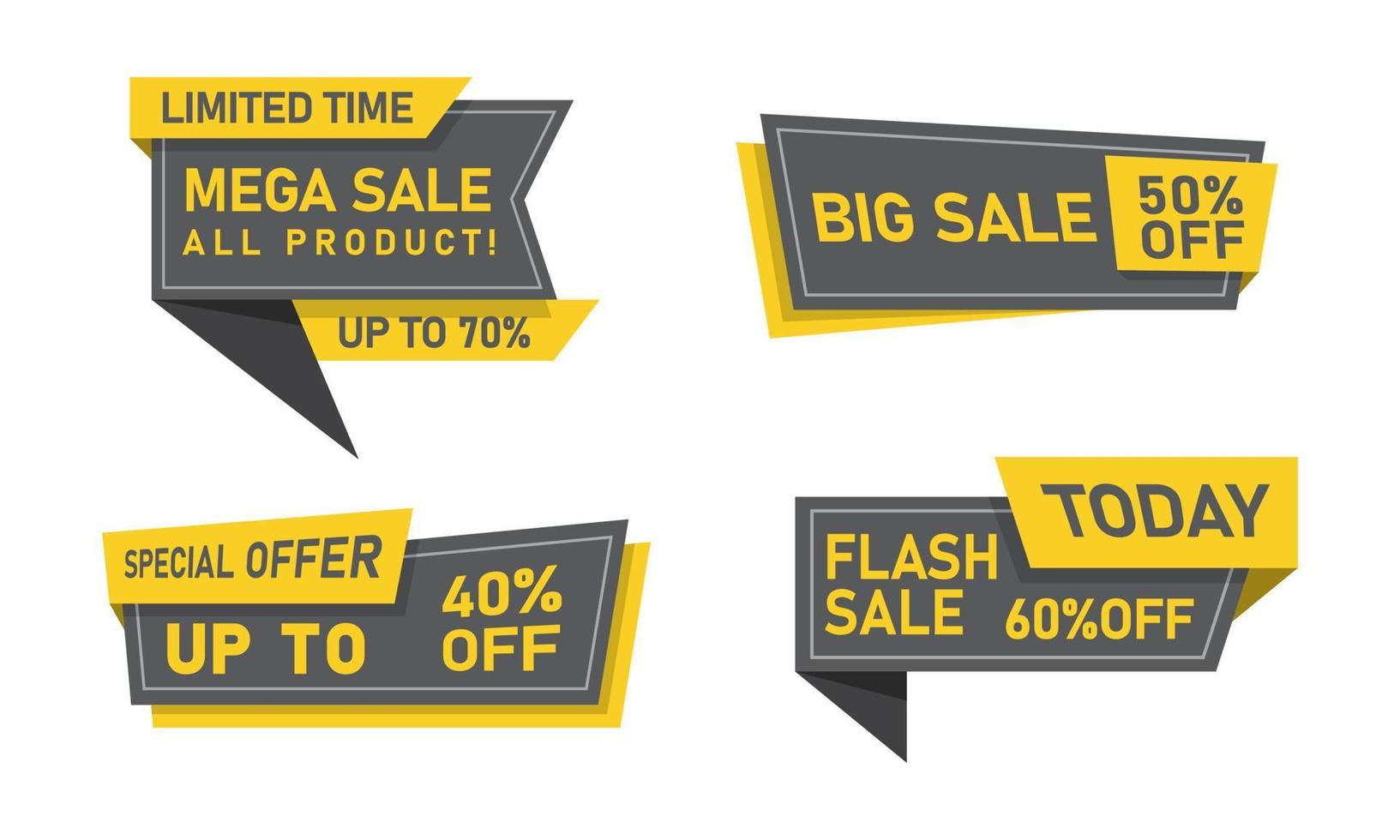 Sale banner collection, discount tag, special offer. Website stickers on white background vector