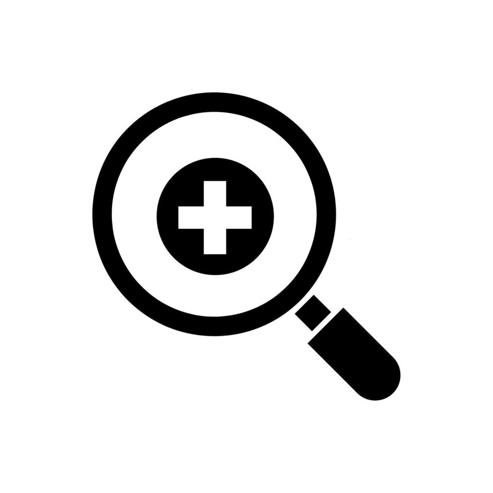 medical search, magnifying glass, zoom icon vector