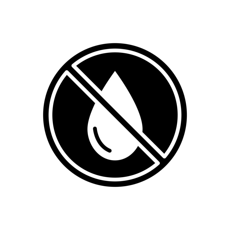 water drought, no water, no oil, water resistance icon vector