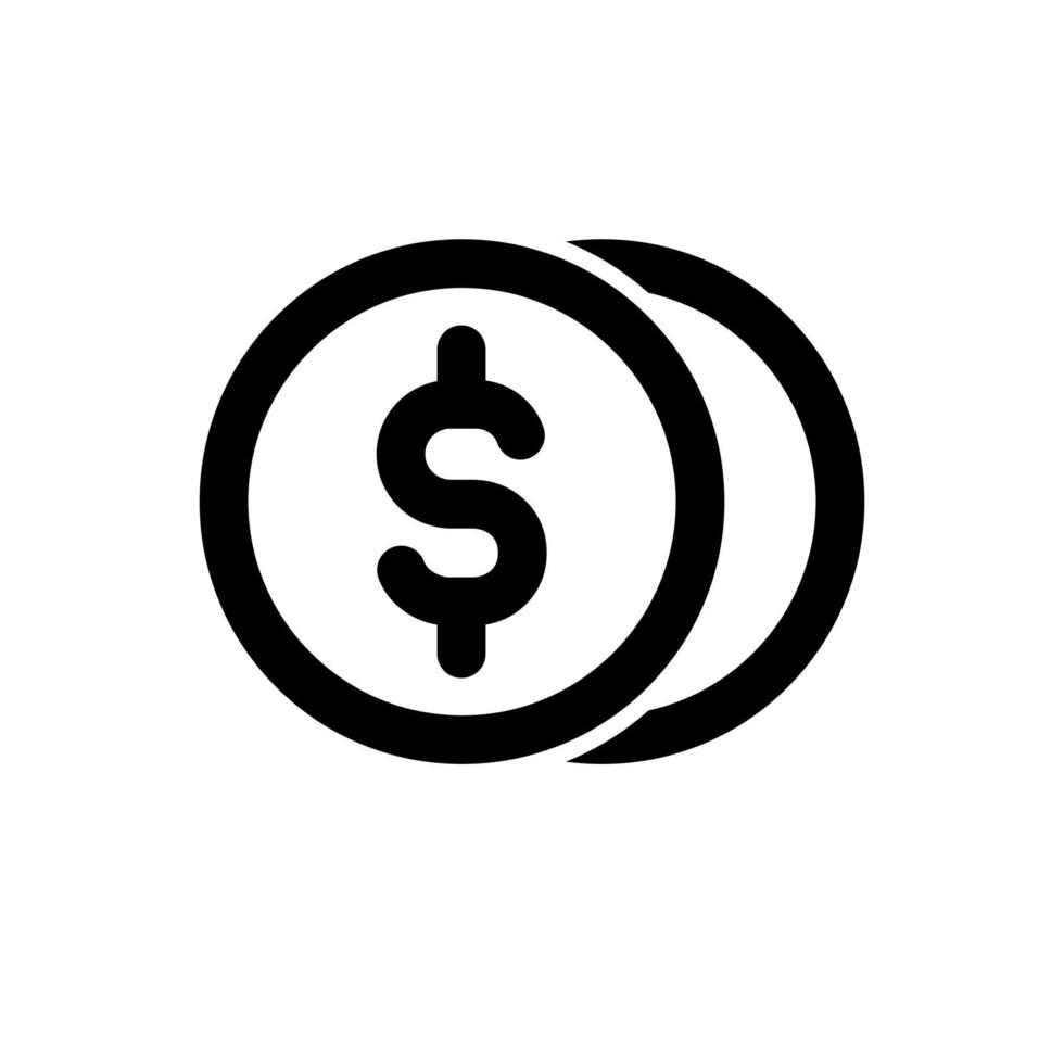 moneda de dólar, vector de icono de dinero