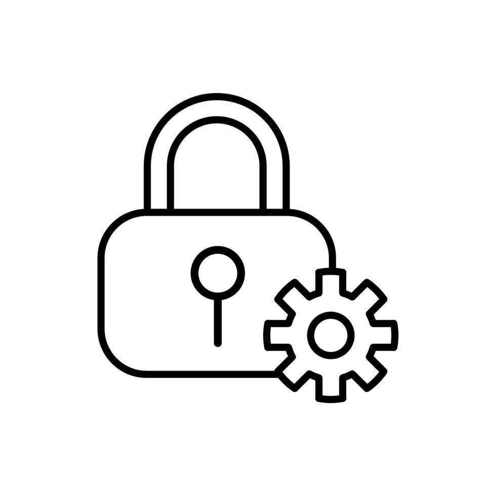 padlock with cogwheel, security icon vector