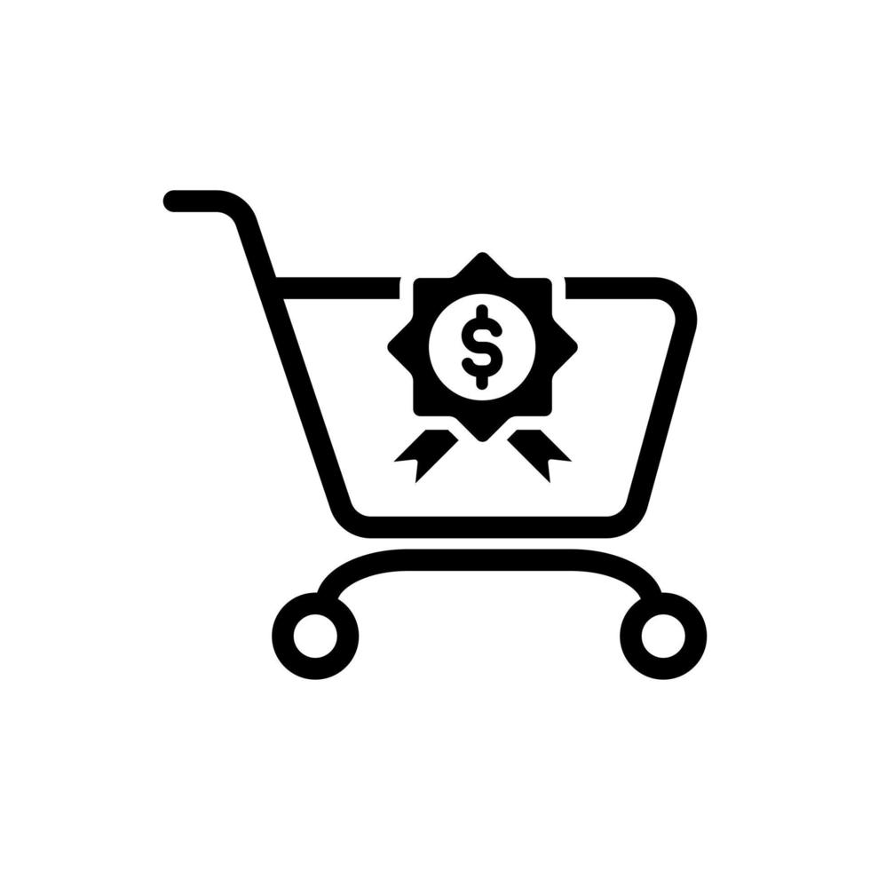 shopping cart with quality badge icon vector