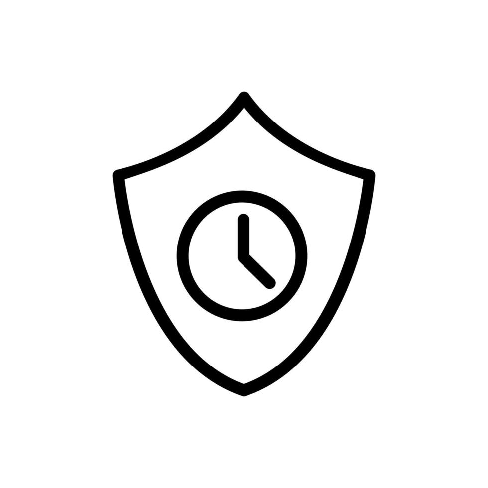 time shield, clock in a shield icon vector