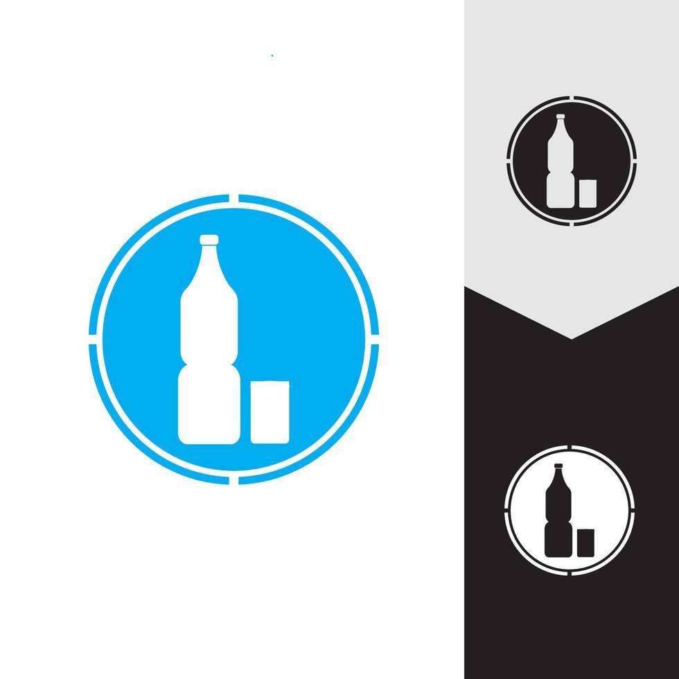 Plastic bottle and glass vector icon