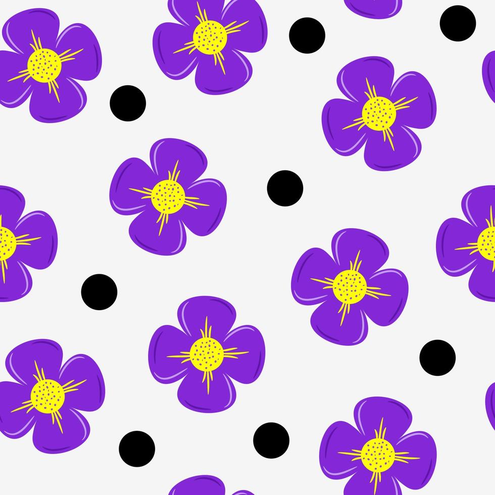 patrón de flores moradas sin costuras vector