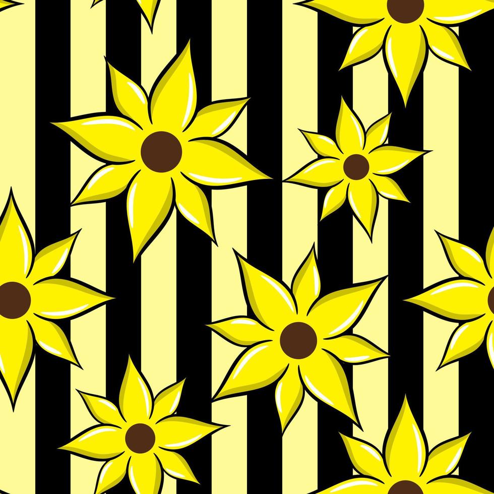 Yellow Flower Pattern Seamless vector