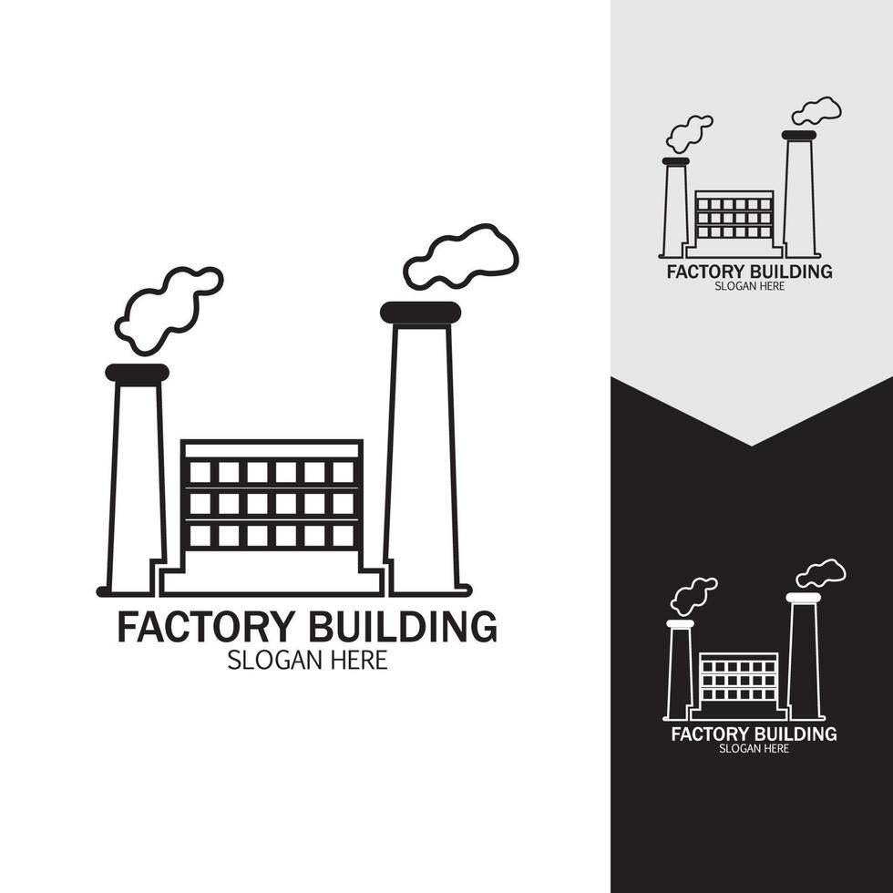 FACTORY BUILDING ICONS VECTOR