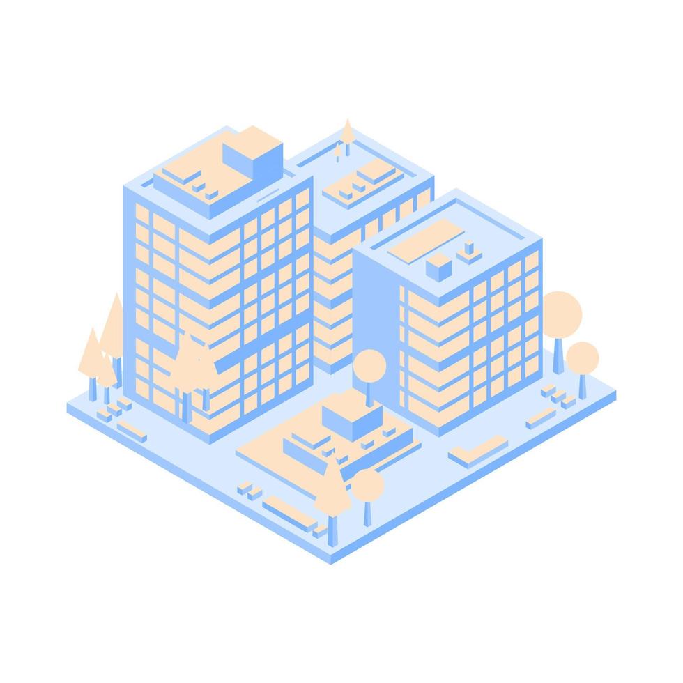 Isometric Illustration vector of building