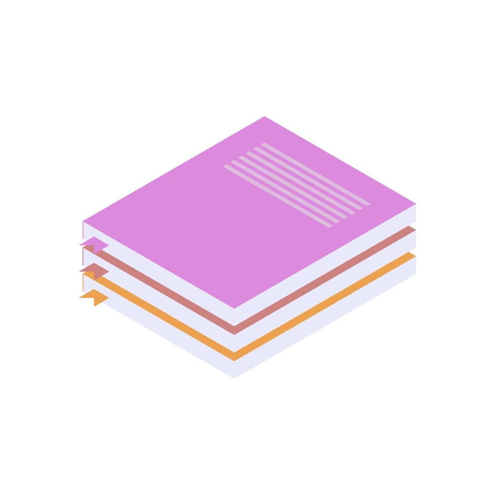 Isometric illustration of book vector