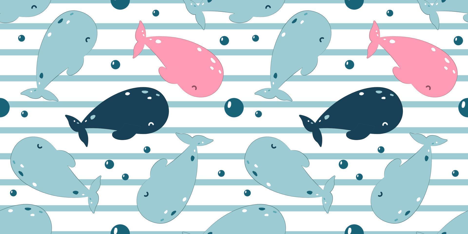 Adorable and fun ocean life seamless pattern vector