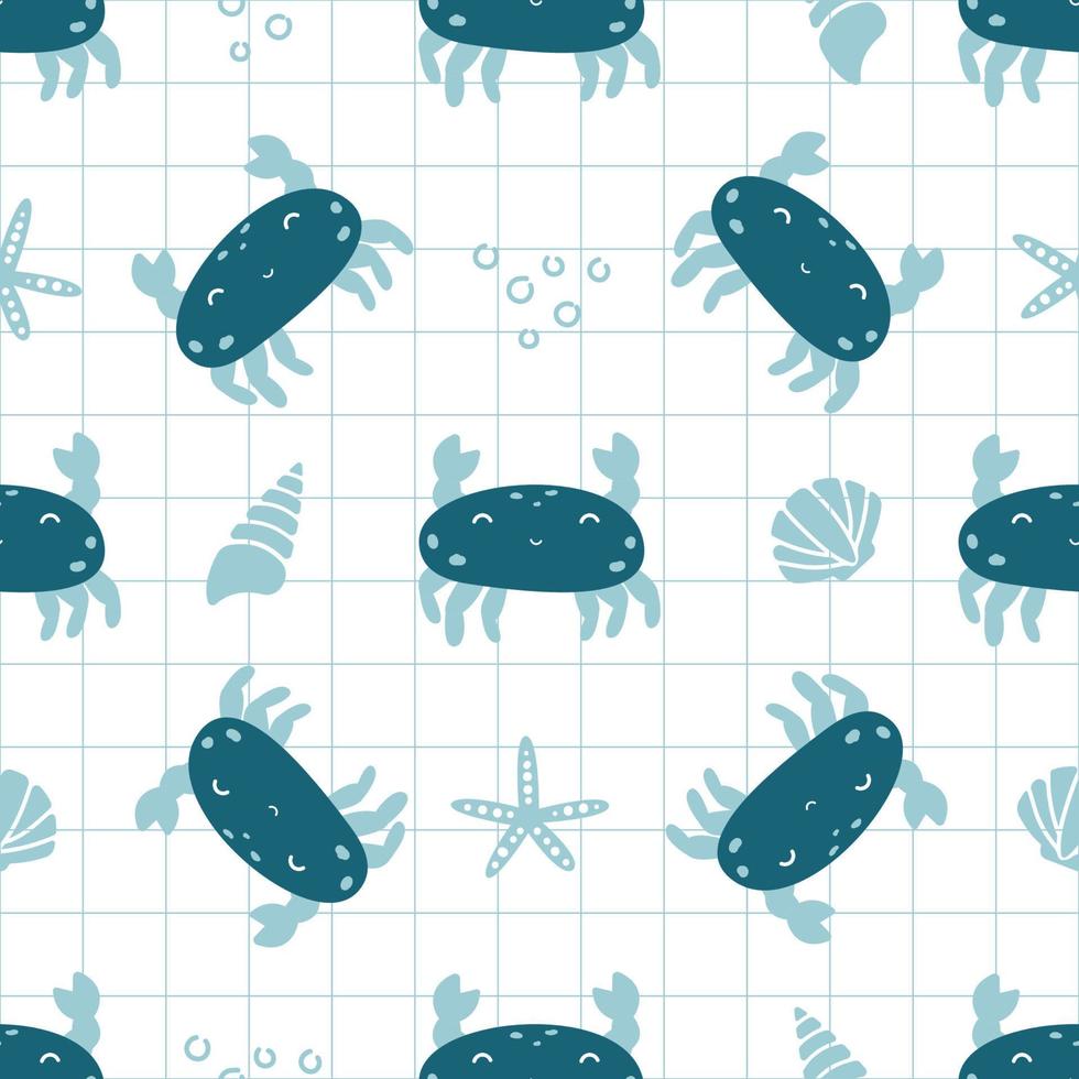 Adorable and fun ocean life seamless pattern vector