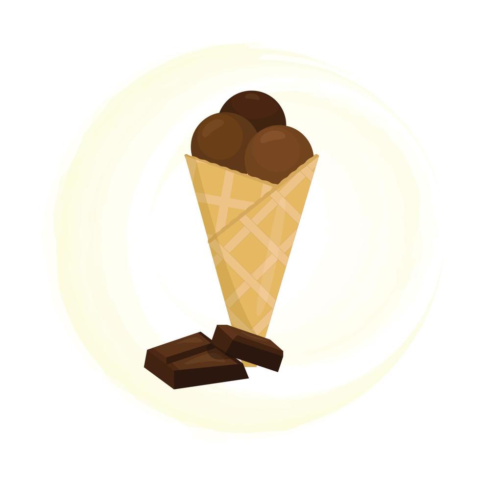 helado de chocolate vector