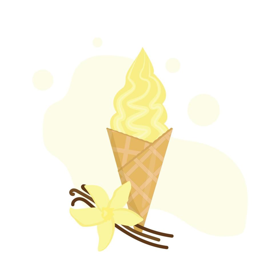 vanilla ice cream vector