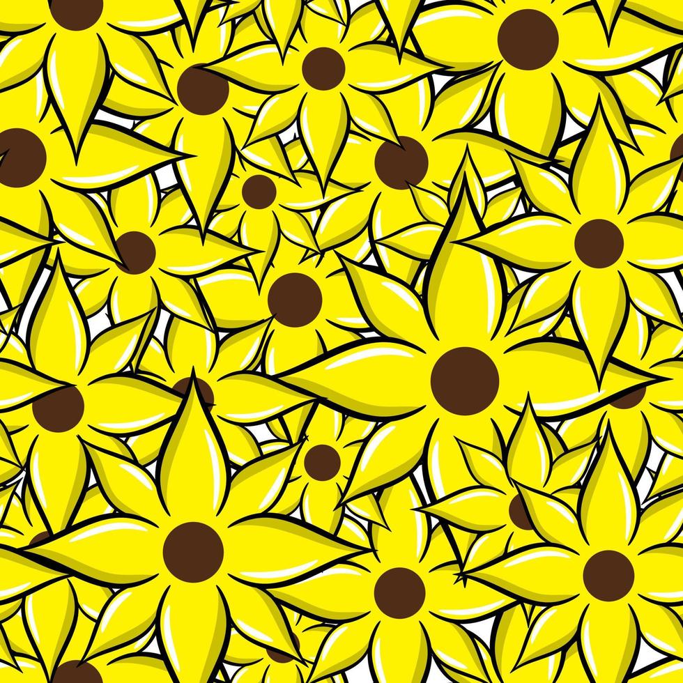 Yellow Flower Pattern Seamless vector