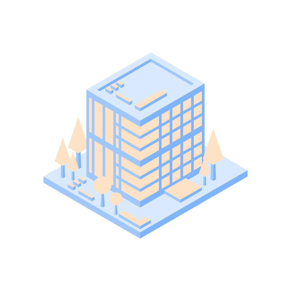 Isometric Illustration vector of building