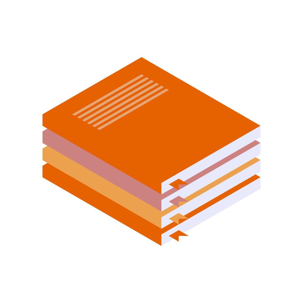 Isometric illustration of book vector