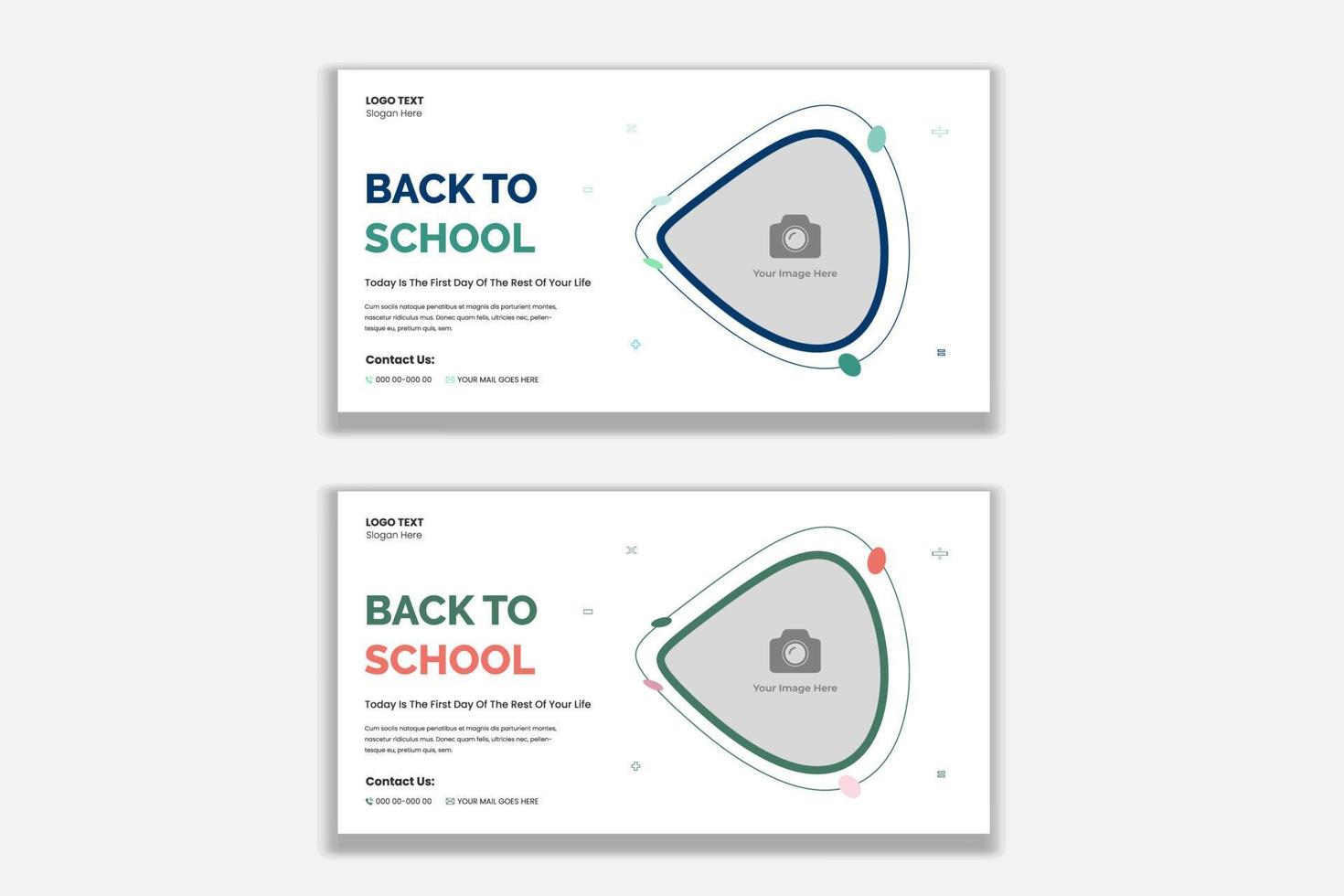 Back to school social media posts and web banner vector