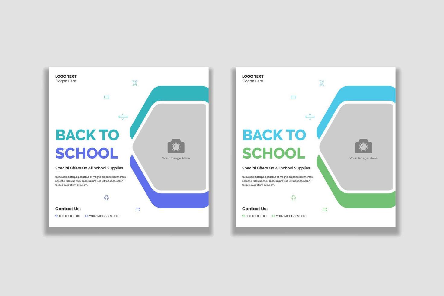 Back to school social media and web banner template vector