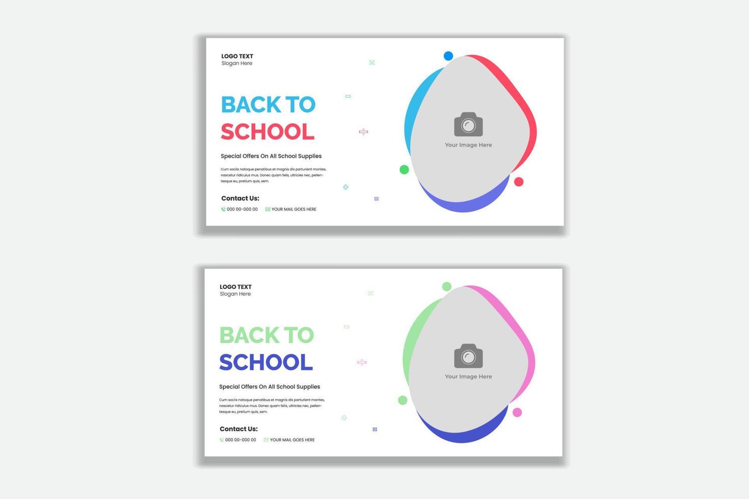 Back to school social media post and web banner template vector