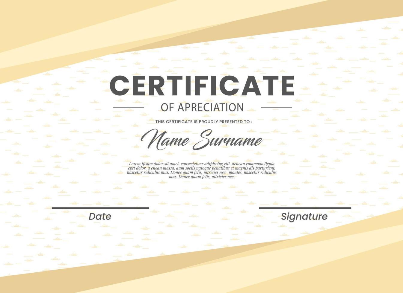 Modern simple certificate template design vector