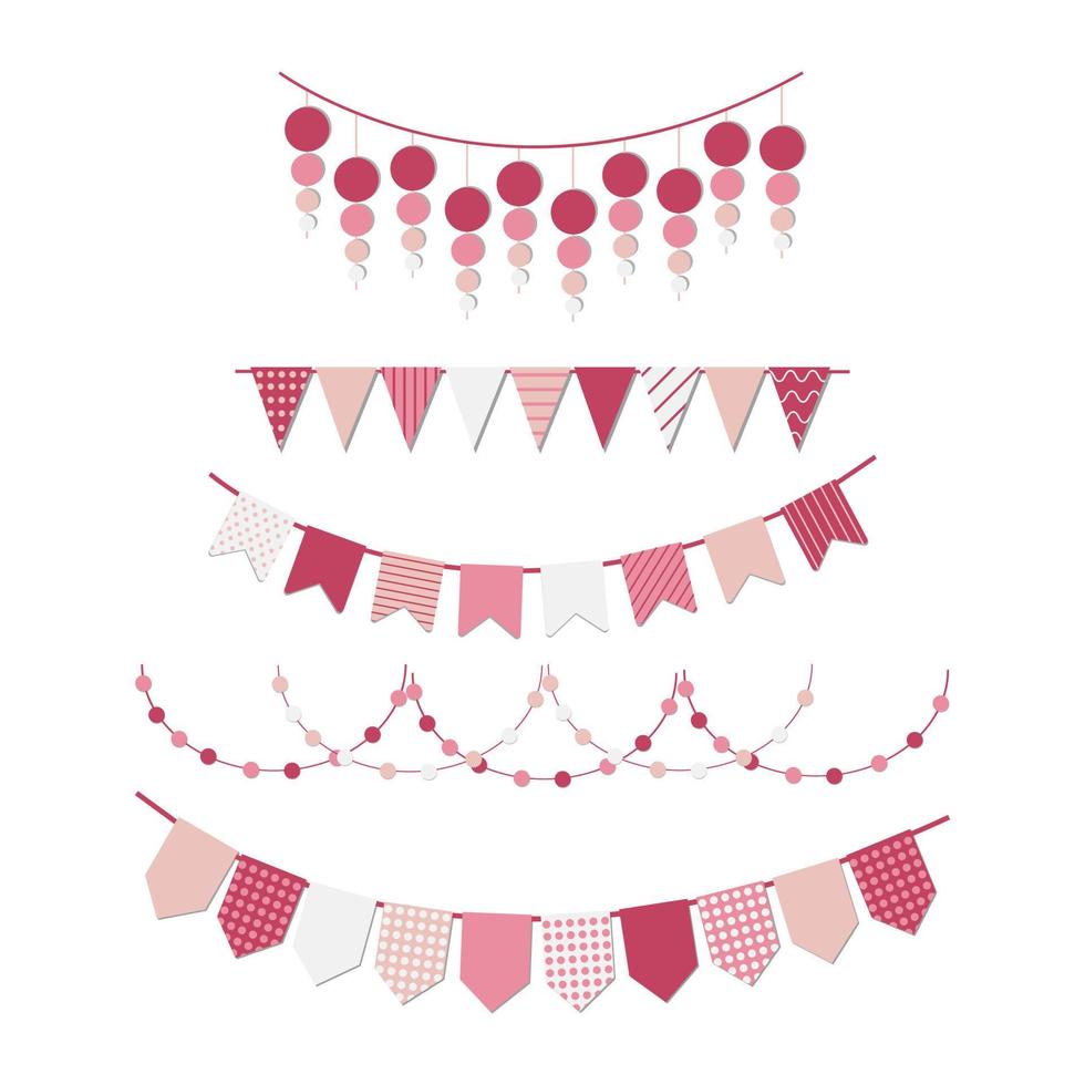 Set of festive garlands vector